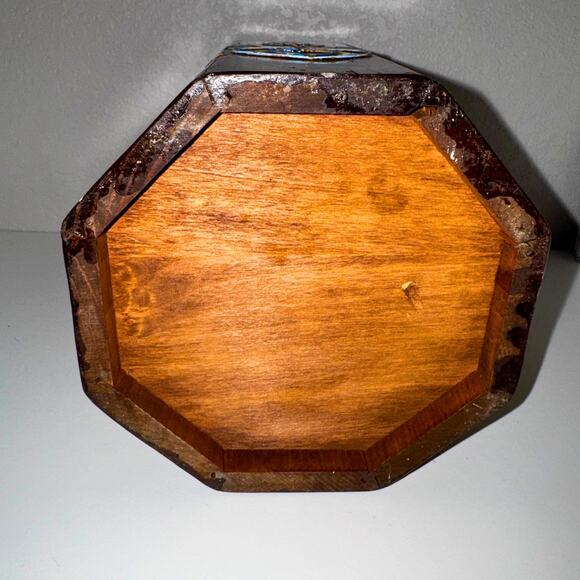 Vintage Wooden “Sugar” Canister – Hand-Painted Folk Art Floral Heart Design - Picture 7 of 9